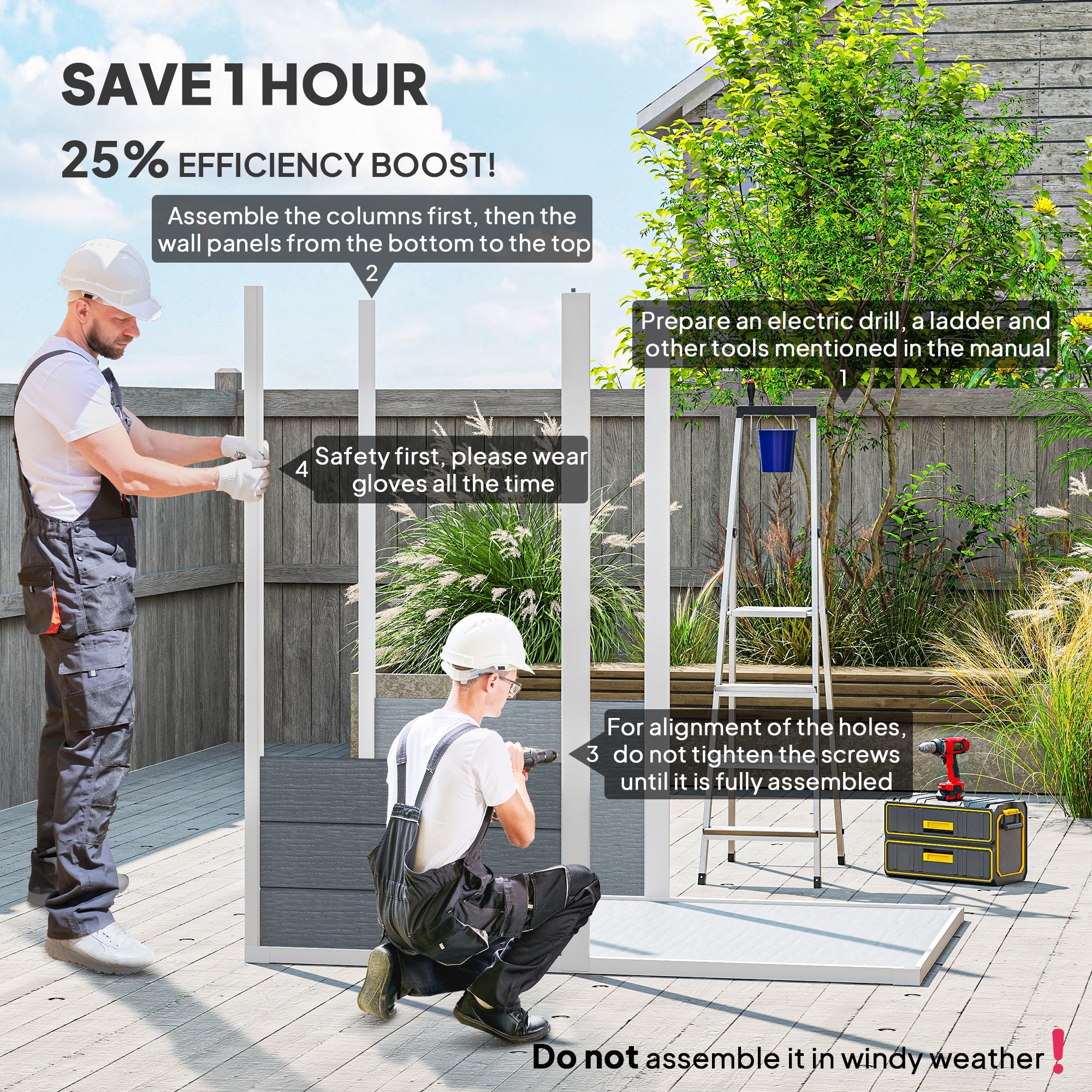 4 x 6ft Garden Shed, Plastic Shed with Floor, Window, Lockable Door and Vents, Resin Tool Shed for Outdoor Patio Storage, Zero Maintenance, Grey Outsunny