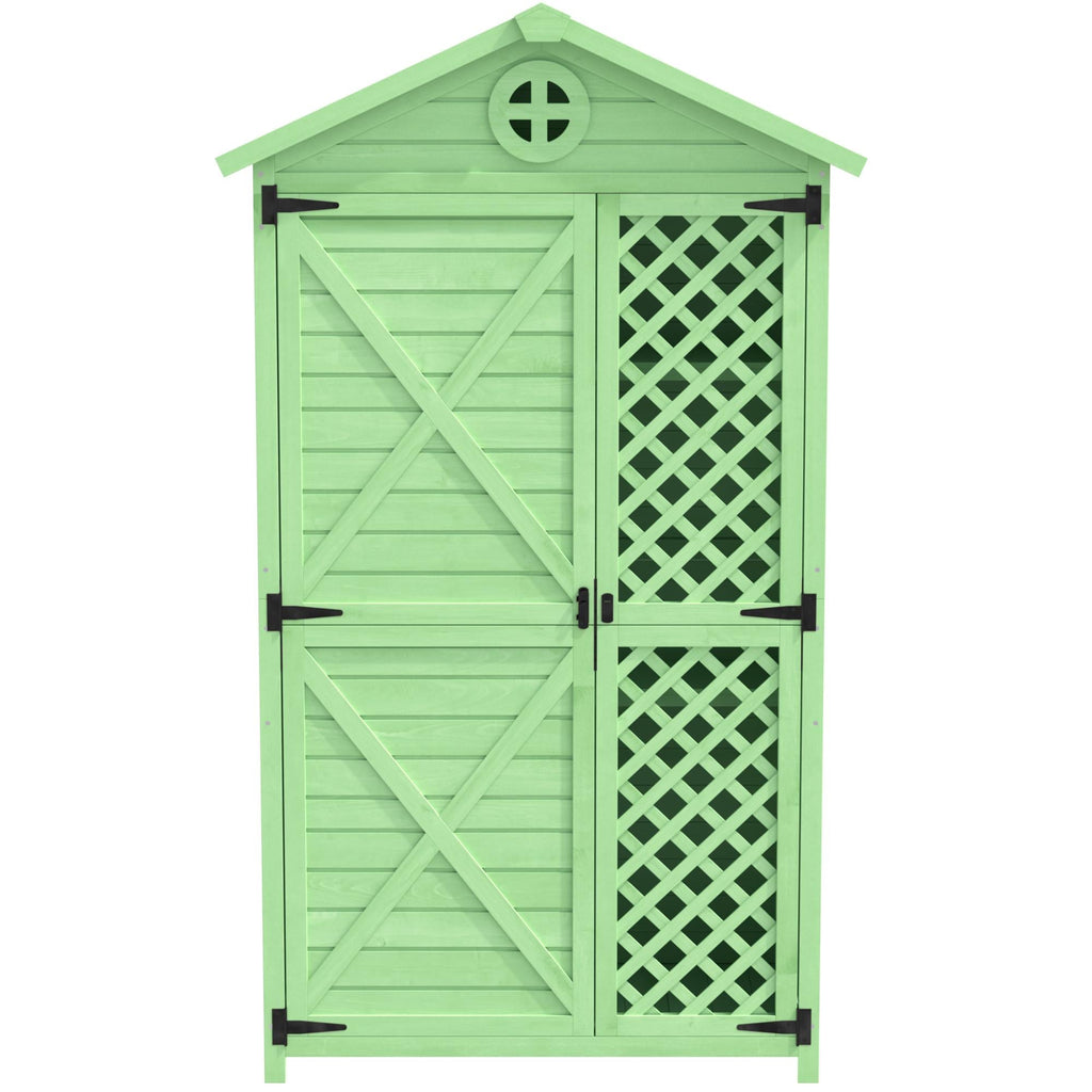 Weatherproof Fir Wood Tool House with Ventilation, Stable Construction, Outdoor Wood Garden Storage Shed, 90L x 56.5W x 175.5H cm AU Store