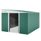 Garden Metal Storage Shed Outdoor Metal Tool House with Double Sliding Doors and 2 Air Vents, 11.3x9.2ft Outsunny