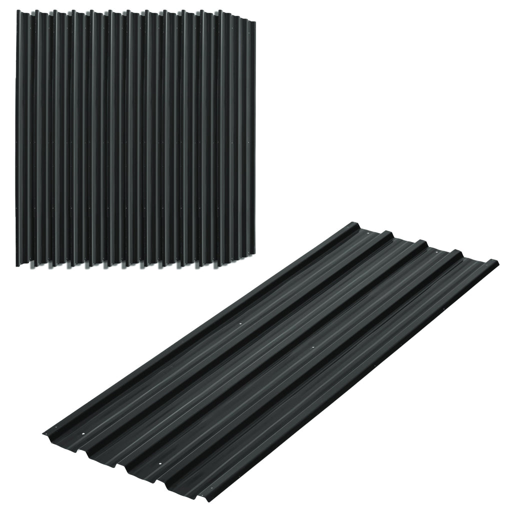 Set of 12 Corrugated Steel Roof Sheet Panels Outsunny
