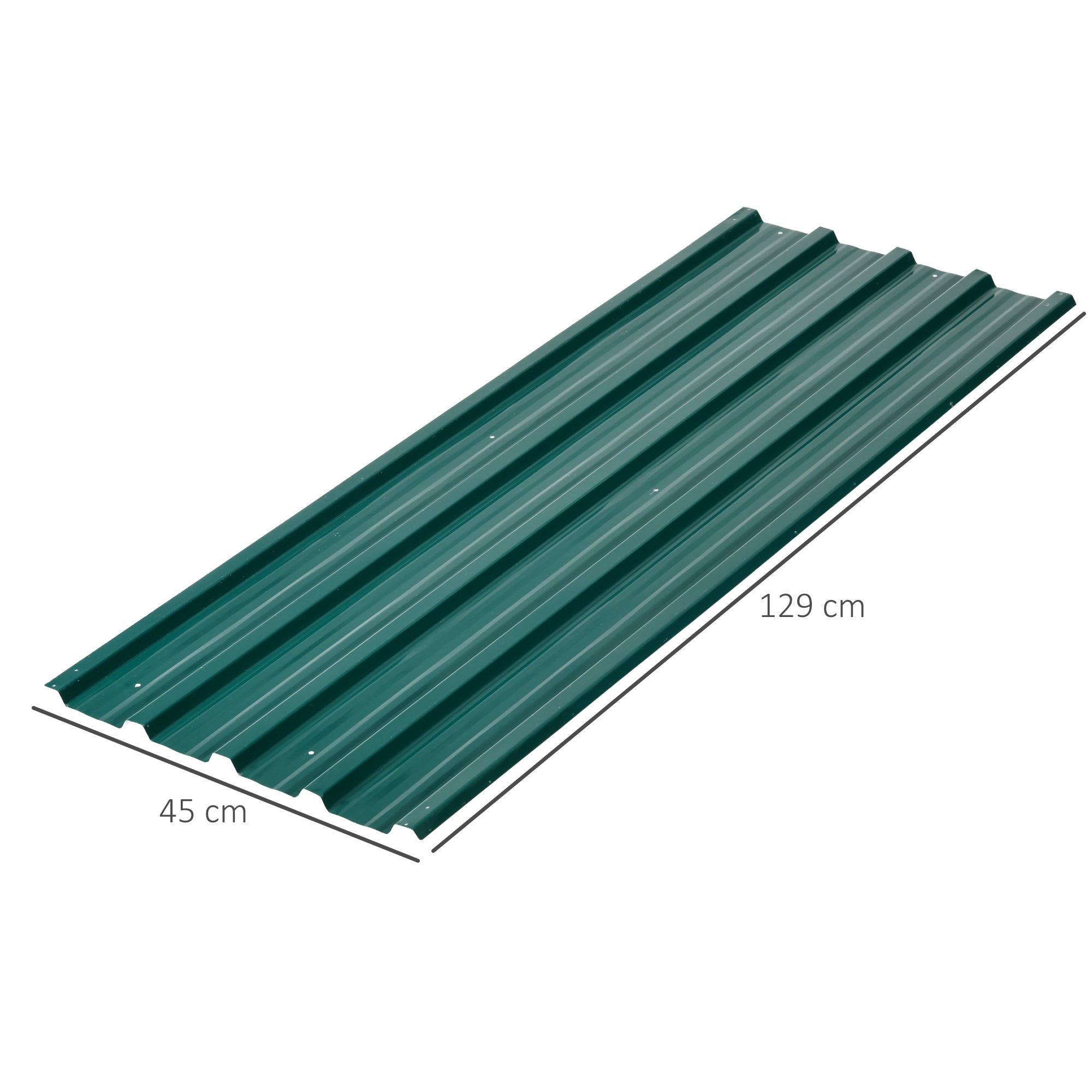 Corrugated Roofing Sheets, Pack of 24, Galvanised Metal Roofing Sheets for Greenhouse, Garage, Storage Shed, Carport, 129 x 45cm, Green Outsunny