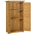 Wooden Garden Storage Shed, Compact Utility Sentry Unit, 3-Tier Shelves Tool Cabinet Organizer with Asphalt Roof and Shutter Design, 87cm x 47cm x 160cm Outsunny