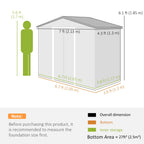 7ft x 4ft Lockable Garden Metal Storage Shed Storage Roofed Tool Metal Shed w/ Air Vents Steel Outsunny