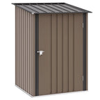 Small Metal Garden Shed 3.3 x 3.4 Lean To Steel Garden Shed with Locking Door, Brown Outsunny