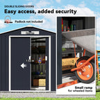 7 x 4ft Weatherproof Shed, Outdoor Bike Storage Shed with Ventilation Slots, Foundation Kit and Lockable Double Doors Outsunny
