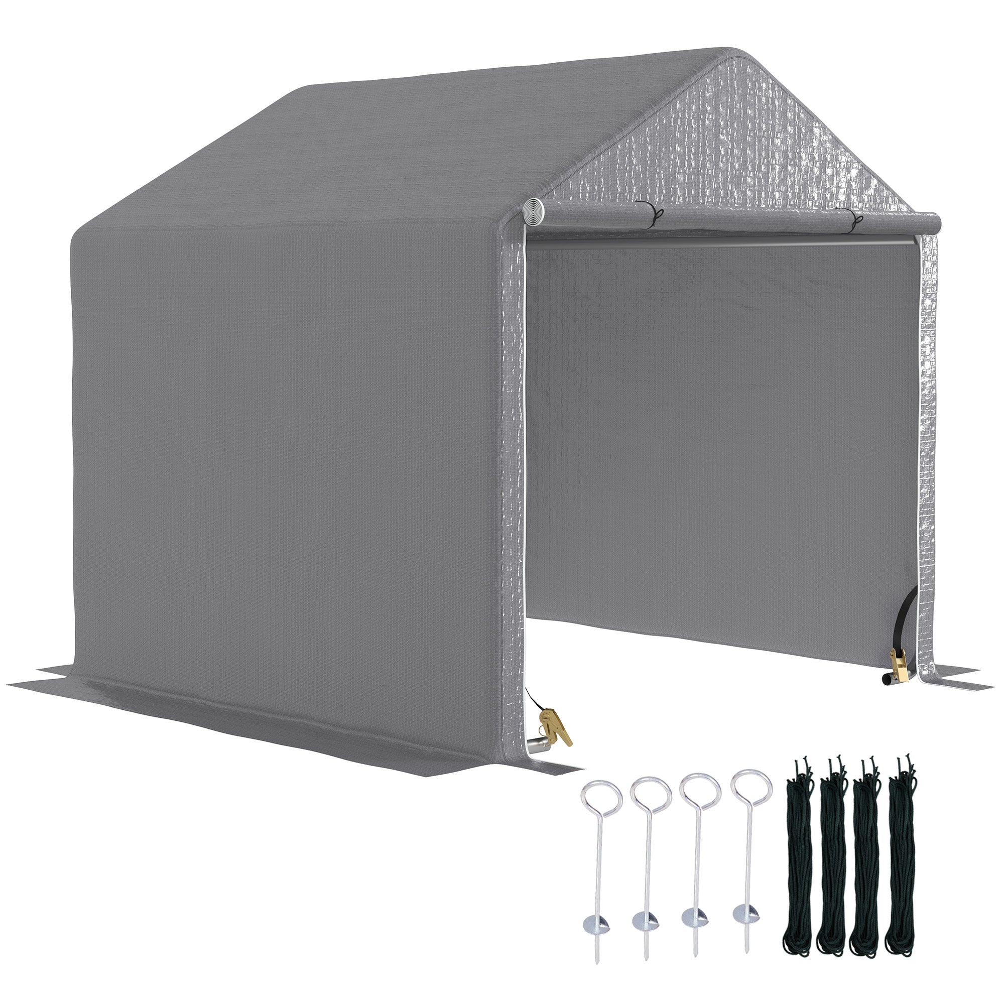 2 x 2m Garden Fabric Storage Tent - Grey
