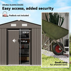 9 x 6ft Metal Garden Shed, Outdoor Storage Tool House with Ventilation Slots, Foundation Kit and Lockable Double Doors Outsunny