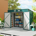 3.7 x 7.9ft Galvanised Steel Shed, with Latched Door and Padlock