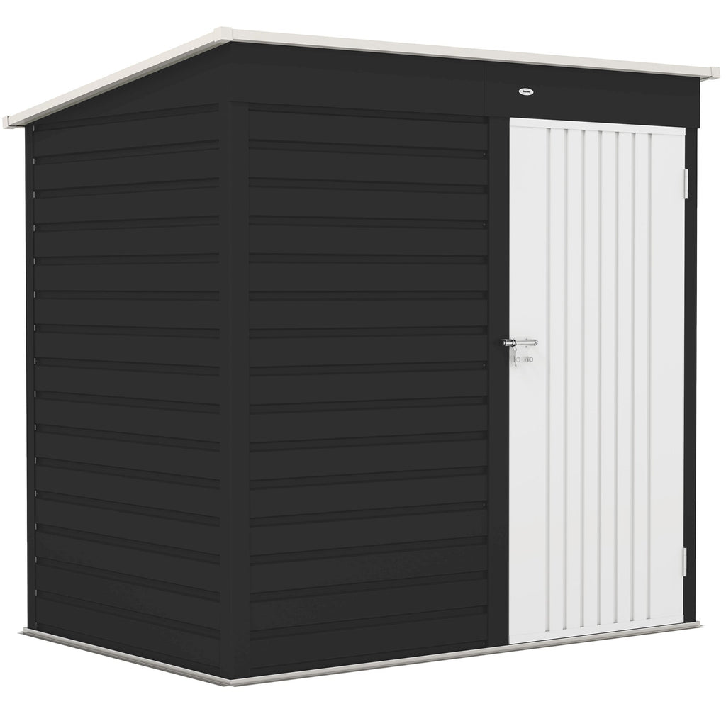 6 x 4ft Metal Garden Storage Shed, Outdoor Tool Storage Shed with Lockable Door and Gloves for Garden, Patio, Dark Grey Outsunny