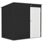 6 x 4ft Metal Garden Storage Shed, Outdoor Tool Storage Shed with Lockable Door and Gloves for Garden, Patio, Dark Grey Outsunny