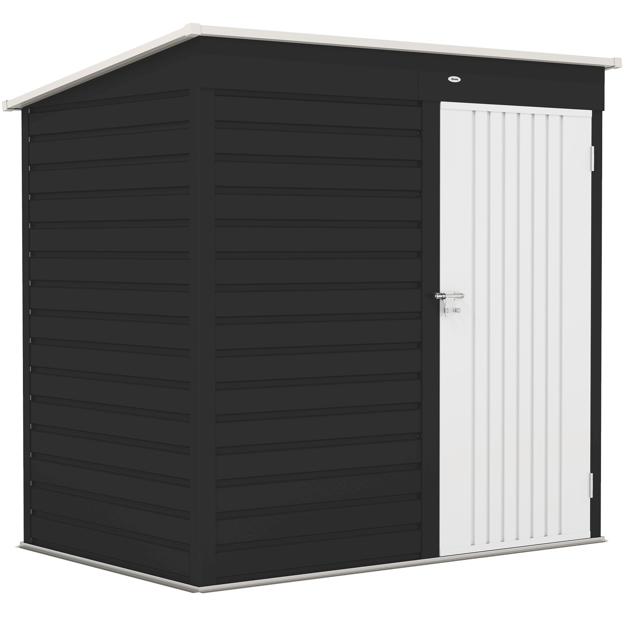 6 x 4ft Metal Garden Storage Shed, Outdoor Tool Storage Shed with Lockable Door and Gloves for Garden, Patio, Dark Grey Outsunny