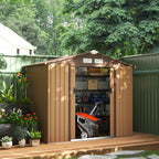 7 x 4ft Lockable Metal Garden Tool Storage Shed, Outdoor Storage Shed with Foundation and vents Outsunny