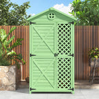 Weatherproof Fir Wood Tool House with Ventilation, Stable Construction, Outdoor Wood Garden Storage Shed, 90L x 56.5W x 175.5H cm AU Store