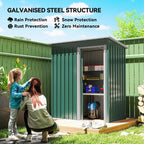 5 x 3ft Garden Storage Shed with Sliding Door and Sloped Roof Outdoor Equipment Tool Outsunny