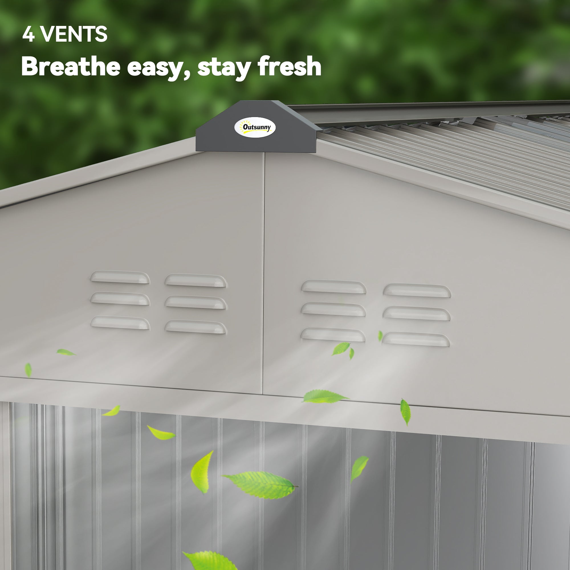 Garden Storage Shed, Metal Outdoor Storage Shed House with Foundation Kit, Ventilation, Doors, 9 x 6FT, Grey Outsunny