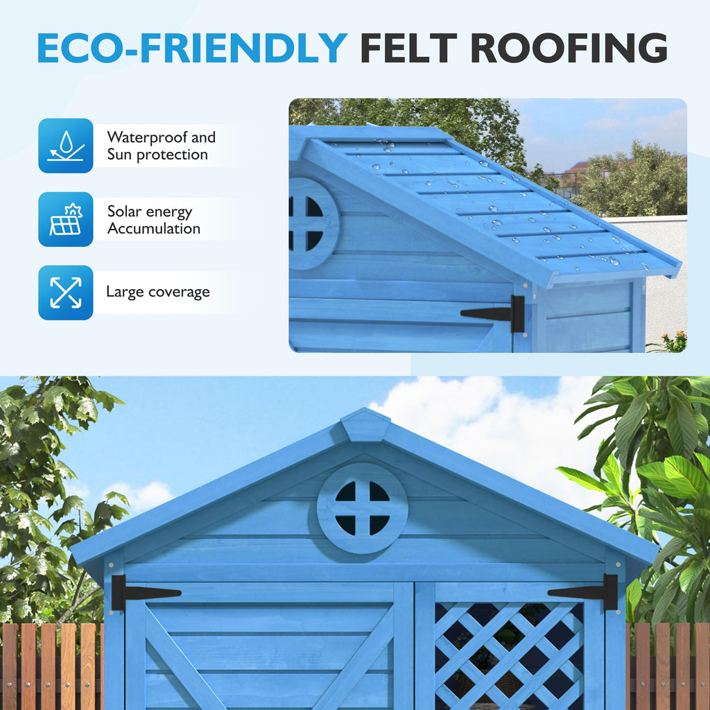 Outdoor Wooden Storage Shed with Ventilation Slots, Weatherproof Roof, Fir Wood Tool House for Garden, Backyard, 90L x 56.5W x 175.5H cm AU Store