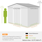 9 x 6ft Galvanised Steel Shed Wood-Effect Outsunny