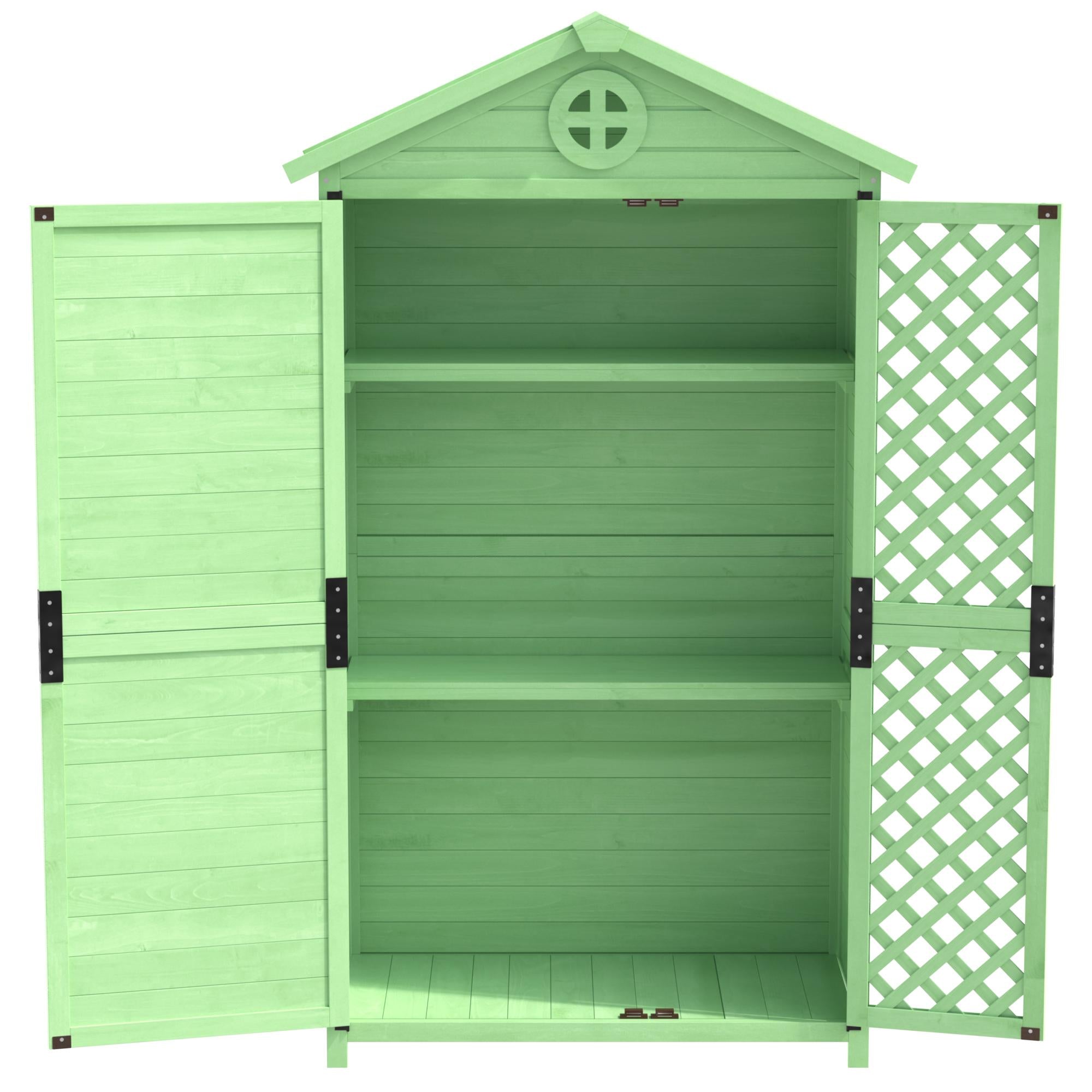 Weatherproof Fir Wood Tool House with Ventilation, Stable Construction, Outdoor Wood Garden Storage Shed, 90L x 56.5W x 175.5H cm AU Store