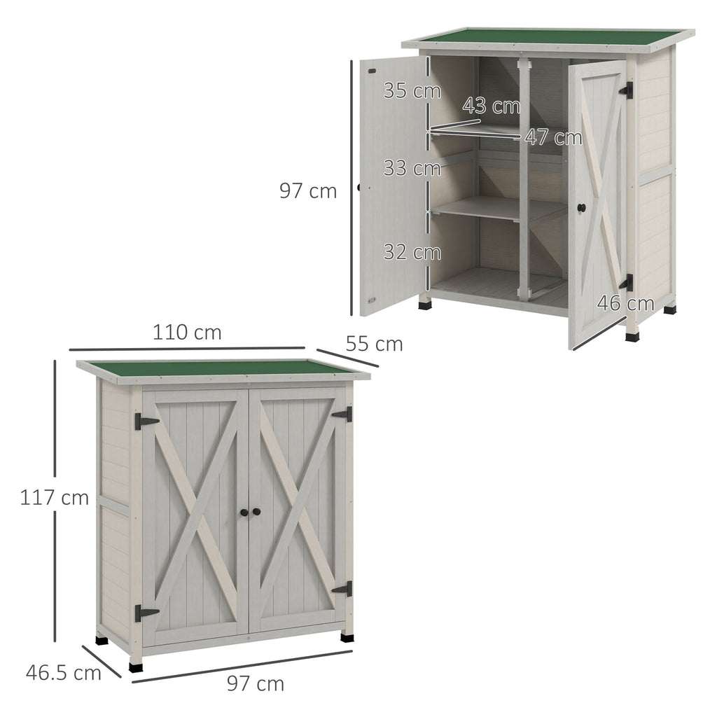 46.5 x 97cm Compact Wooden Storage Shed Outsunny