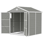 7.9ft x 6.2ft Aluminium Frame and Plastic Wall Shed, with Foundation Outsunny