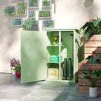 Wooden Small Shed, Garden Storage Shed with Shelves and Bolt Latch, 75L x 56W x115H cm Outsunny