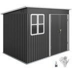8.5 x 6ft Storage Shed Galvanised Steel Garden Shed, Metal Shed with Foundation Kit, Window, Lockable Wide Doors and Air Vents for Outdoor Patio Outsunny