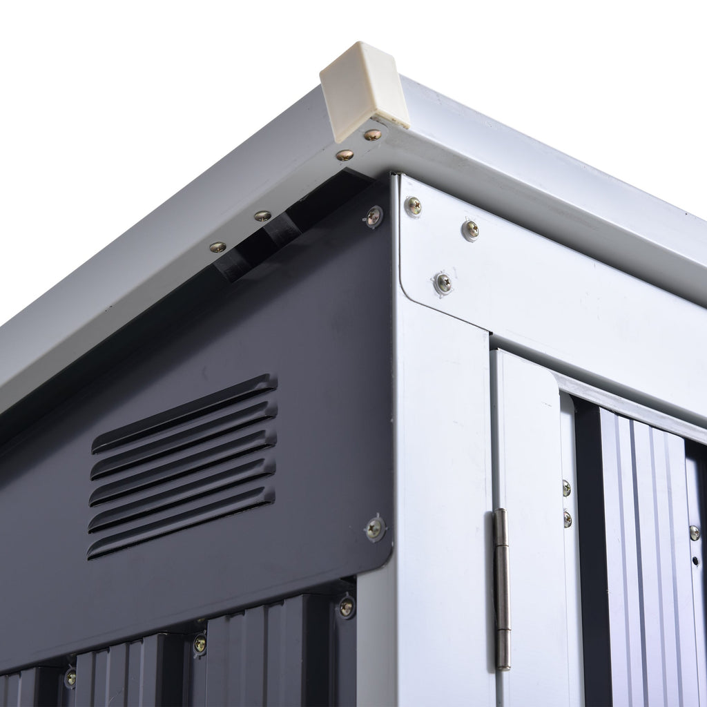 3.2 x 5.1ft Corrugated Steel Two-Bin Storage Shelter Outsunny