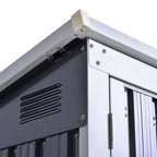 3.2 x 5.1ft Corrugated Steel Two-Bin Storage Shelter Outsunny