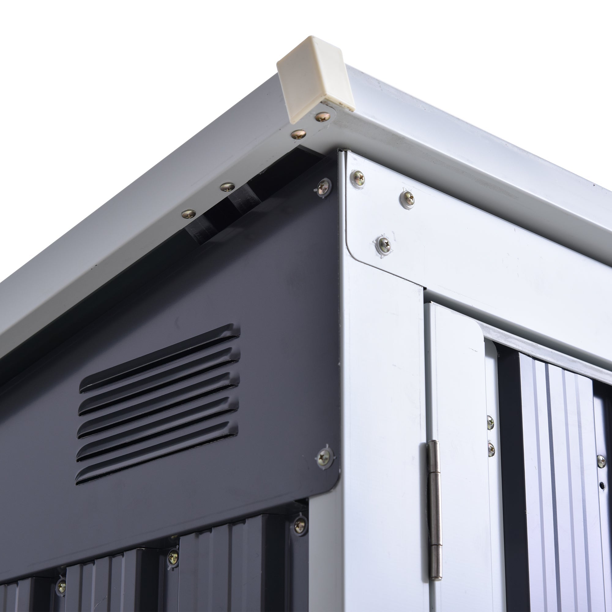 3.2 x 5.1ft Corrugated Steel Two-Bin Storage Shelter Outsunny