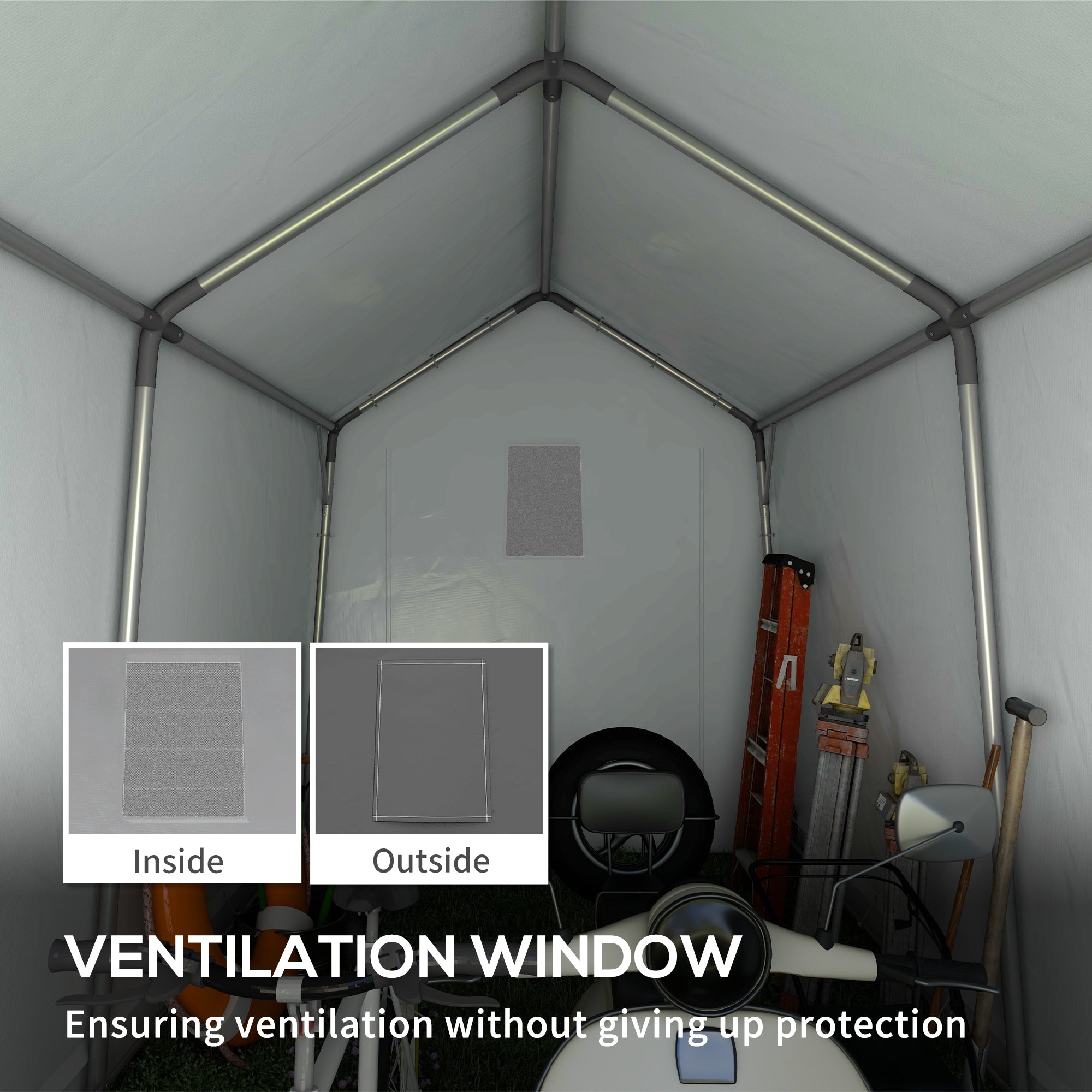 3.6 x 2.1m Portable Outdoor Shed, with Window