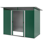 8.5 x 4ft Metal Shed with Lightsky Panels, Garden Storage Tool House with Double Doors for Garden, Patio and Lawn Outsunny