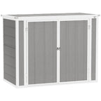 4.7 x 2.5FT Garden Shed, Double Bin Storage Shed with Lockable Doors, Outdoor Small Shed with Openable Lid for 2 Trash Cans, Garden Tools Outsunny
