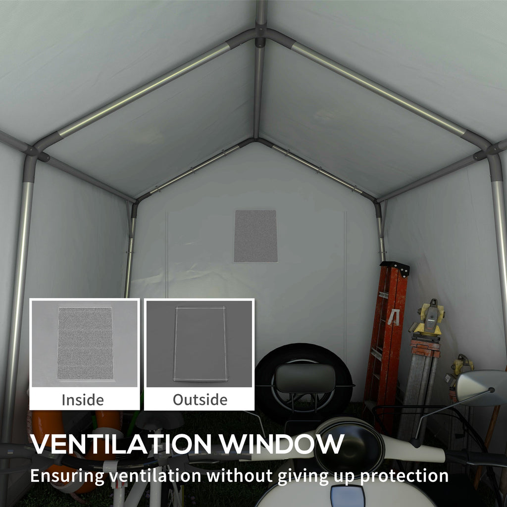 3.6 x 2.1m Portable Outdoor Shed, with Window Outsunny