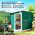 7 x 5ft Galvanised Metal Shed, with Sliding Door Outsunny