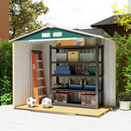 7 x 4ft Metal Garden Shed, Outdoor Storage Tool House with Ventilation Slots, Foundation Kit and Lockable Double Doors Outsunny