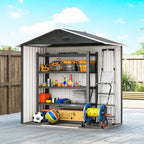 6.5x3.5ft Metal Garden Storage Shed for Outdoor Tool Storage with Double Sliding Doors and 4 Vents Outsunny