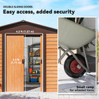 9 x 6ft Galvanised Steel Shed Wood-Effect Outsunny