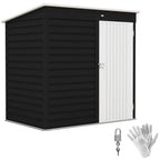 6 x 4ft Metal Garden Storage Shed, Outdoor Tool Storage Shed with Lockable Door and Gloves for Garden, Patio, Dark Grey Outsunny