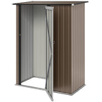 5ft x 3ft Metal Garden Storage Shed, Outdoor Tool Shed with Sloped Roof, Lockable Door for Tools, Equipment Outsunny