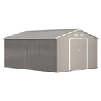 13 x 11ft Large Garden Shed, Mental Garden Storage Shed with Foundation Kit Ventilation & Doors