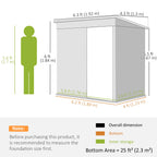 6 x 4ft Metal Garden Storage Shed, Outdoor Tool Storage Shed with Lockable Door and Gloves for Garden, Patio, Dark Grey Outsunny