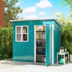 7 x 4ft Galvanised Steel Garden Shed, with Lock and Gloves Outsunny