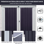 3.2 x 5.1ft Corrugated Steel Two-Bin Storage Shelter Outsunny