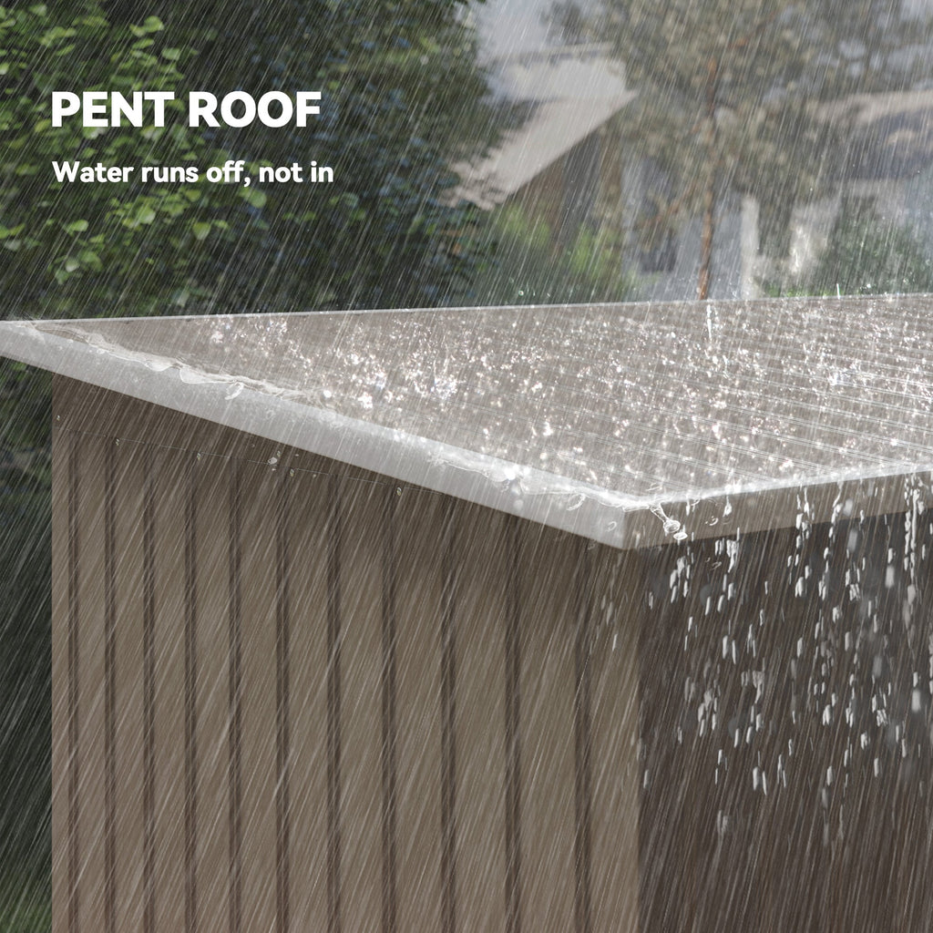 4 x 9ft Metal Shed, with Foundation Shed Outsunny