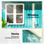 7 x 4ft Galvanised Steel Garden Shed, with Lock and Gloves Outsunny