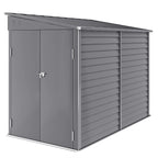 5 x 9ft Galvanised Metal Garden Shed with Foundation Kit, Outdoor Lean-to Shed, Tool Storage House with Lockable Doors, Gloves and 2 Air Vents for Patio Outsunny