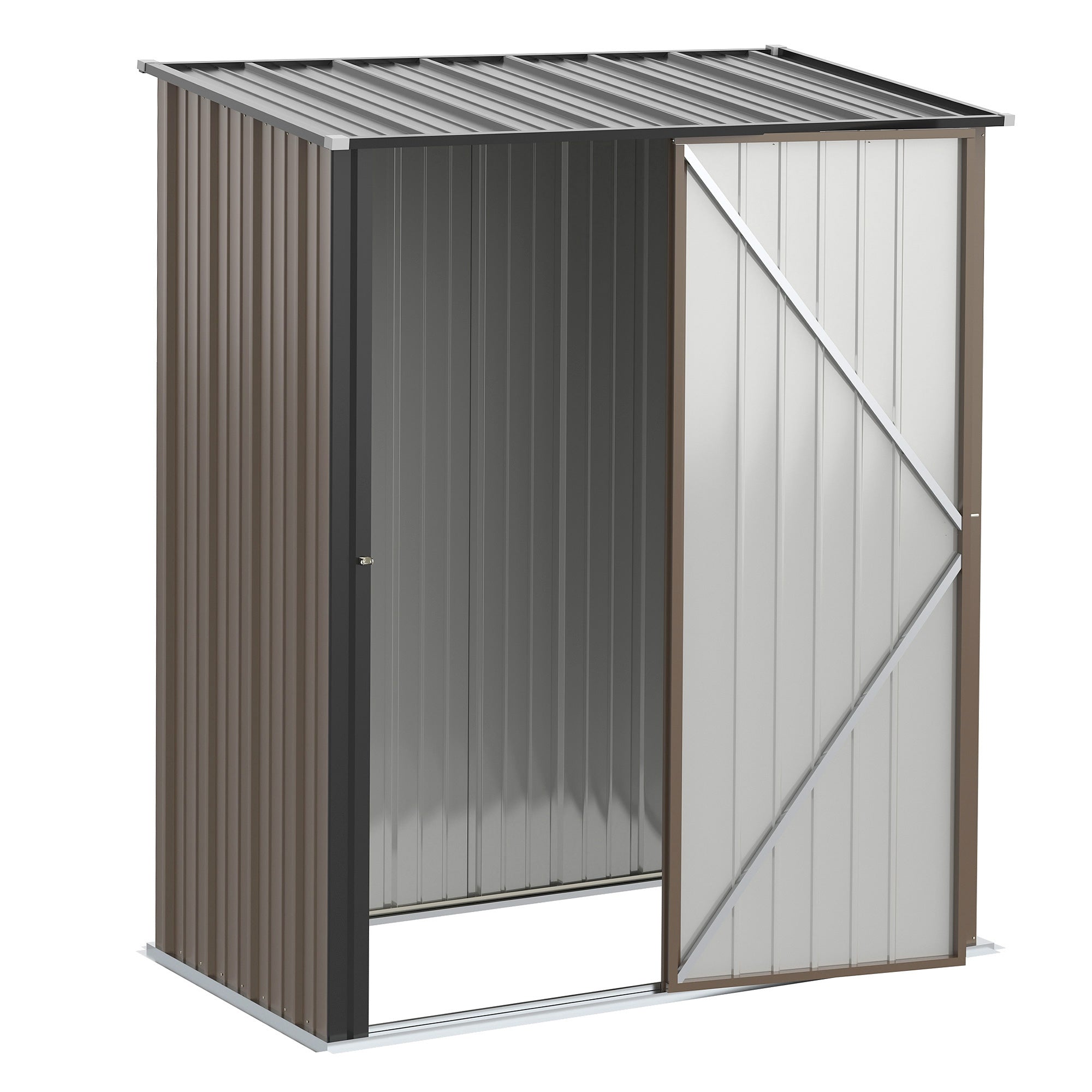 5.3 x 3.1ft Corrugated Steel Garden Shed Outsunny