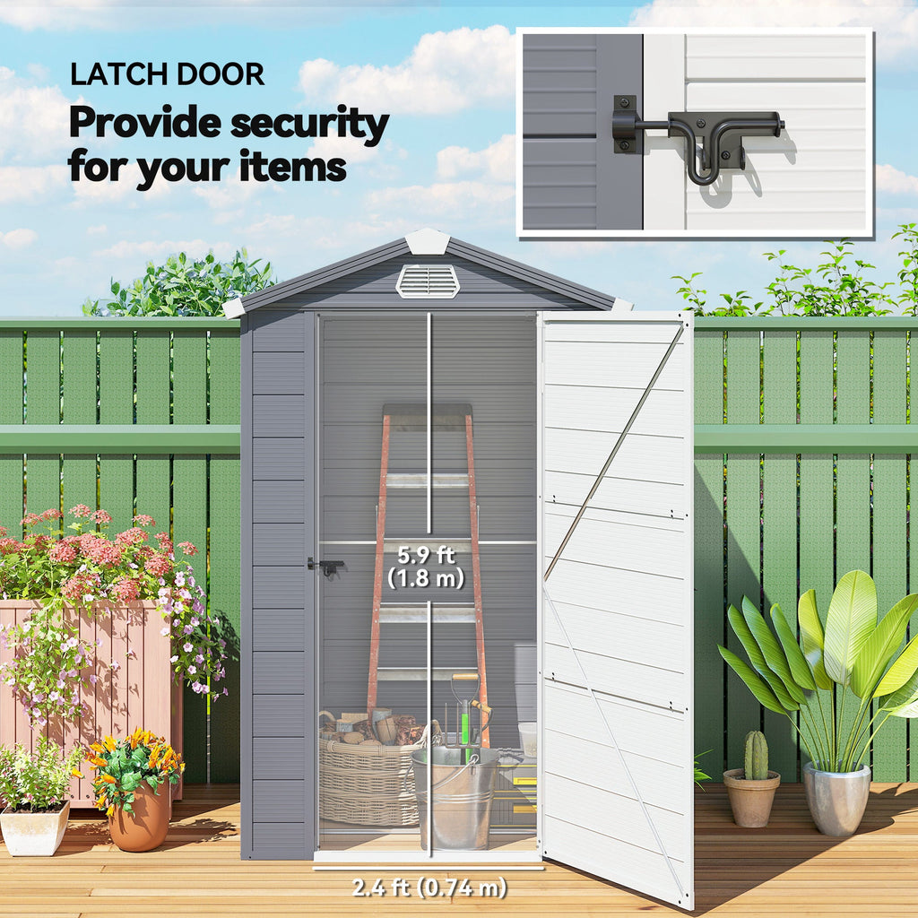 4.4ft x 3.3ft size Aluminium Frame and Plastic Wall Shed, with Foundation Outsunny