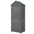Wooden Garden Shed, Utility Outdoor Small Shed with Lockable Double Doors, Shelves and Roof Hatch Outsunny