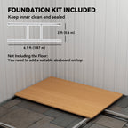 7 x 4ft Outdoor Storage Shed with Foundation Kit, Lean to Metal Garden Shed for Log, Rubbish Bin, Tool, Lawnmower, Bike, Patio and Lawn Use Outsunny